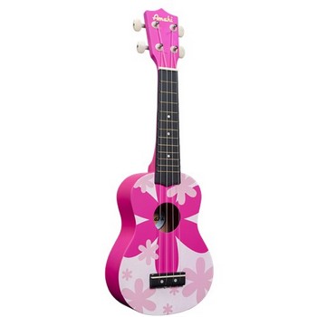 Amahi DDUK4 Tropical Series Pink Flower Soprano Ukulele