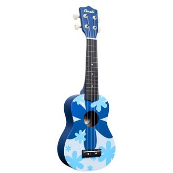 Tropical Series Soprano Ukulele, Blue Flower