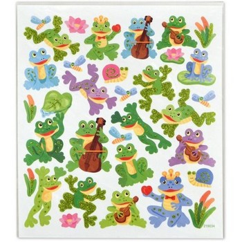 Aim AIM29597 Stickers Frogs & Snails W Upright Bass & Ukulele Glitter
