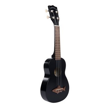 Kala MK-SS/BLK Shark Bridge Soprano Ukulele, Black