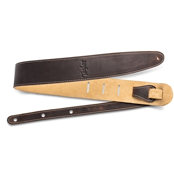 4101-25 Taylor Strap, Black Leather, Suede Back, Silver Logo, 2.5"