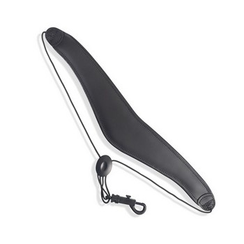 Levy's M27L-BLK 2.5" Wide Black Top Grain Leather Saxophone Strap with Garment Leather Backing and Easy Slide Medal