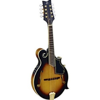 Ortega RMFE90TS Solid Spruce Top F-Style Mandolin, Tobacco Sunburst w/Bag