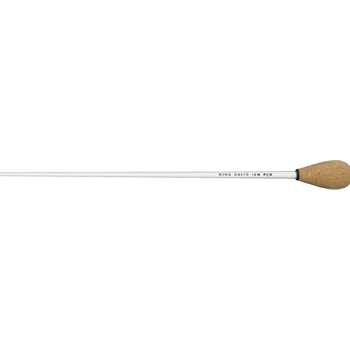 King David 14WPCK 14" Baton, White Shaft, Pear Cork Handle