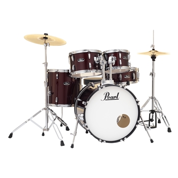 Pearl Roadshow 5-Piece Drumset with Cymbals and Hardware, Black