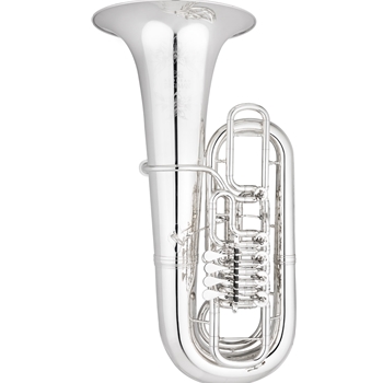 Eastman  EBF864S Professional F Tuba, 5 Right Hand Rotary Valves, Silver Plated
